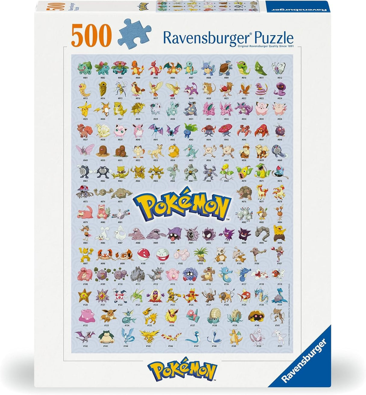 Pokémon - Puzzle 500 pièces - Pokédex Première Génération - Ravensburger