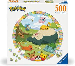 Pokémon - Puzzle Rond 500 pièces - Pokémon en Fleurs - Ravensburger