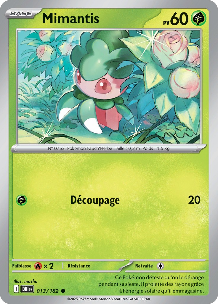 Mimantis (DRI 013) - Rivalités Destinées - Carte Pokémon