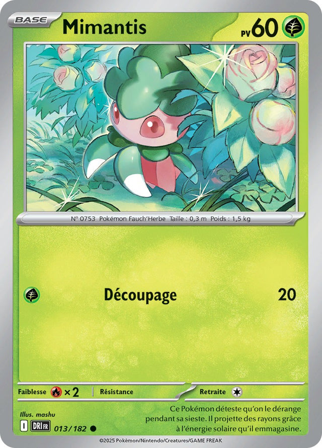 Mimantis (DRI 013) - Rivalités Destinées - Carte Pokémon