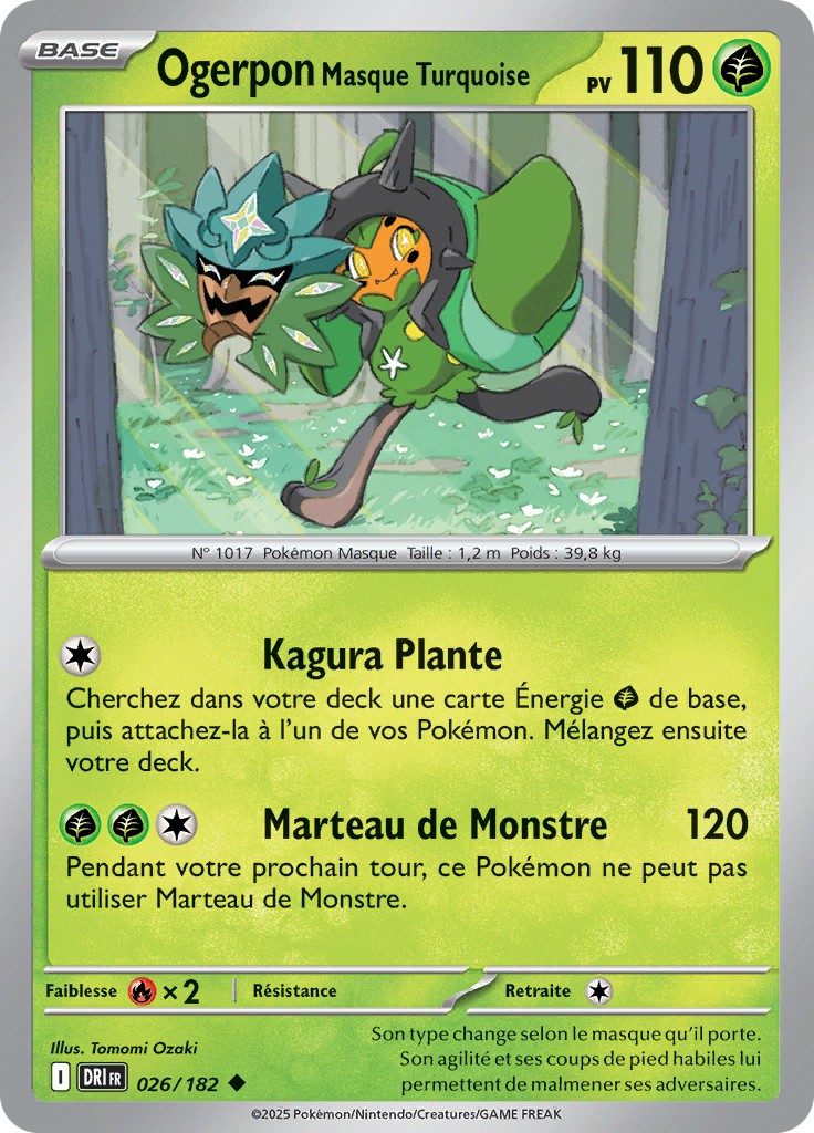 Ogerpon Masque Turquoise (DRI 026) - Rivalités Destinées - Carte Pokémon