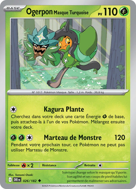 Ogerpon Masque Turquoise (DRI 026) - Rivalités Destinées - Carte Pokémon