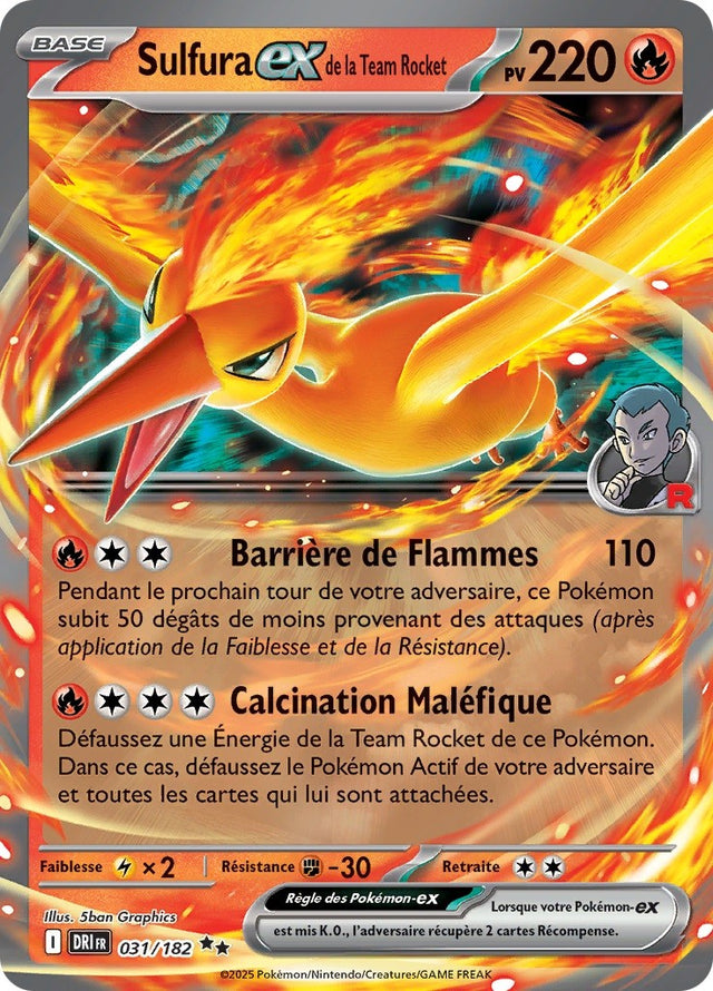 Sulfura ex de la Team Rocket (DRI 031) - Rivalités Destinées - Carte Pokémon