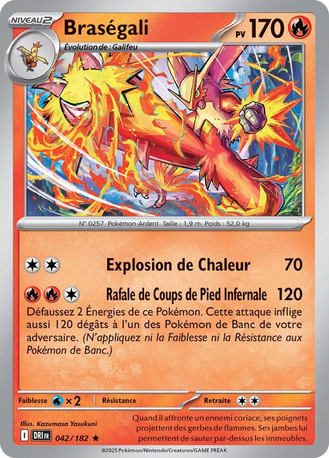 Braségali (DRI 042) - Rivalités Destinées - Carte Pokémon