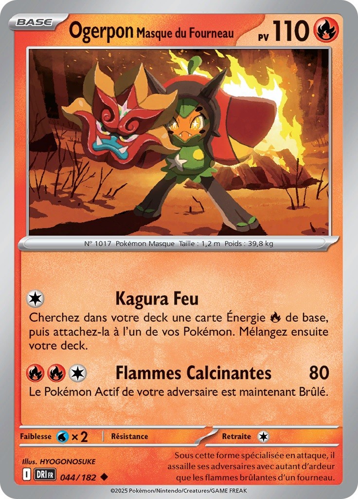 Ogerpon Masque du Fourneau (DRI 044) - Rivalités Destinées - Carte Pokémon