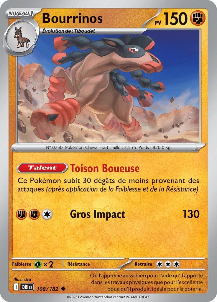 Bourrinos (DRI 108) - Rivalités Destinées - Carte Pokémon