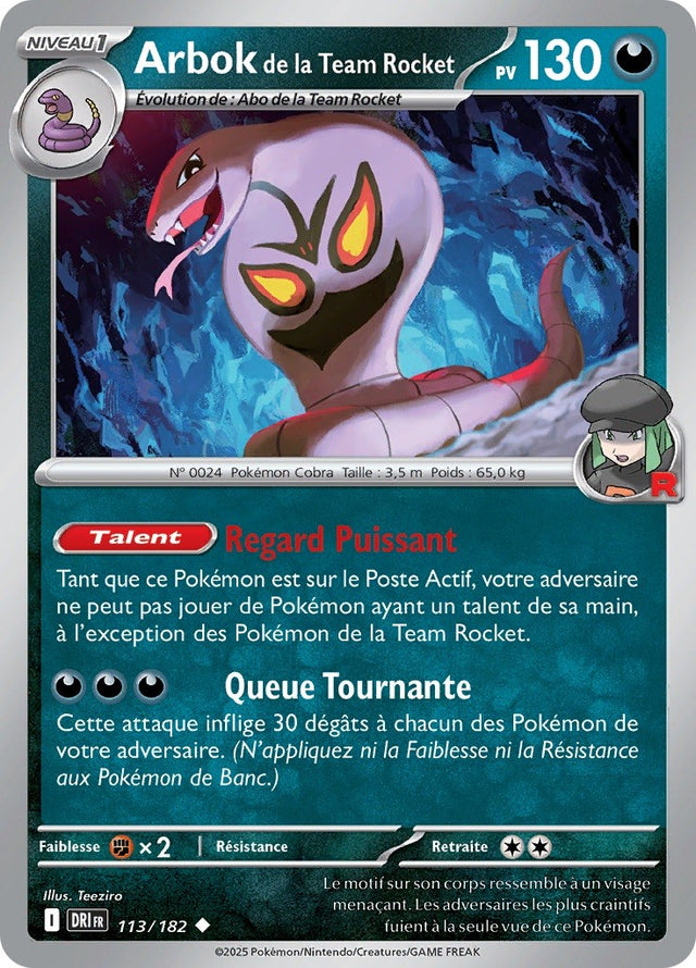 Arbok de la Team Rocket (DRI 113) - Rivalités Destinées - Carte Pokémon
