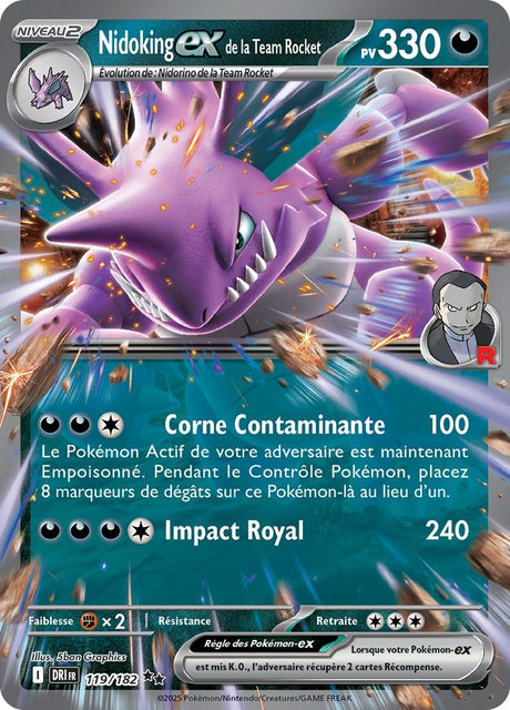 Nidoking ex de la Team Rocket (DRI 119) - Rivalités Destinées - Carte Pokémon