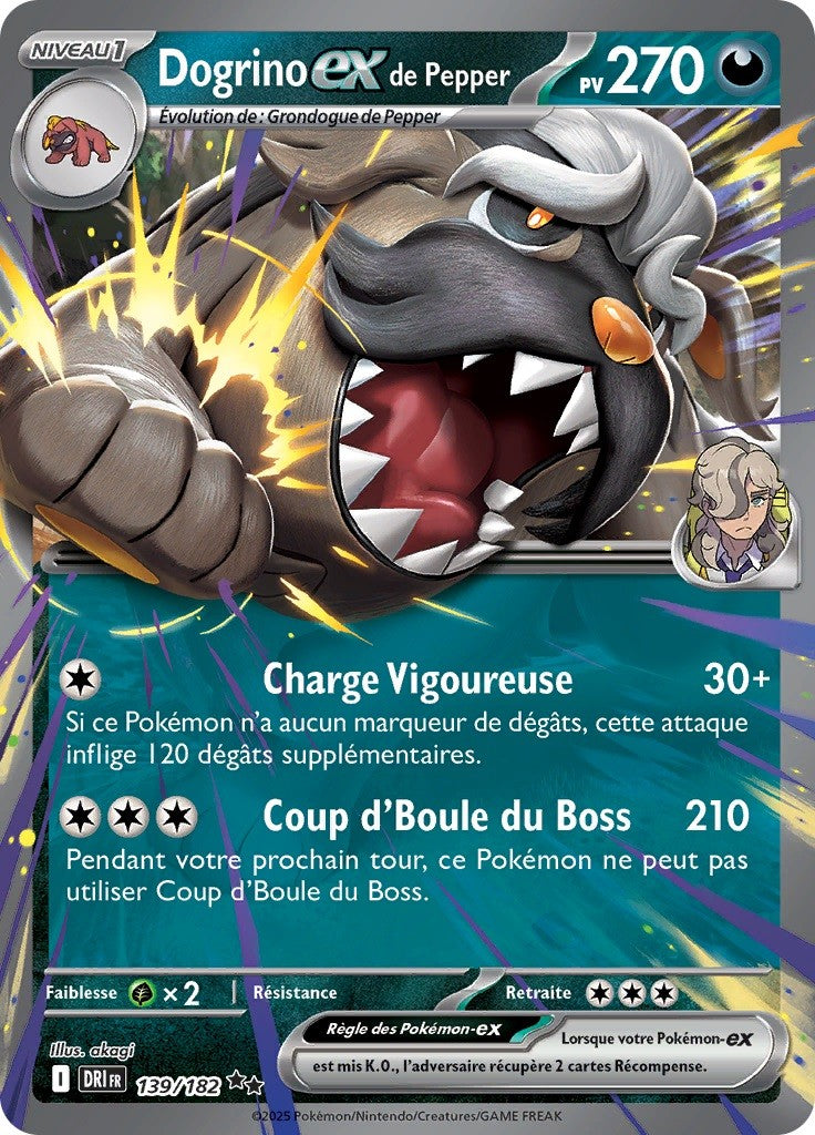 Dogrino ex de Pepper (DRI 139) - Rivalités Destinées - Carte Pokémon