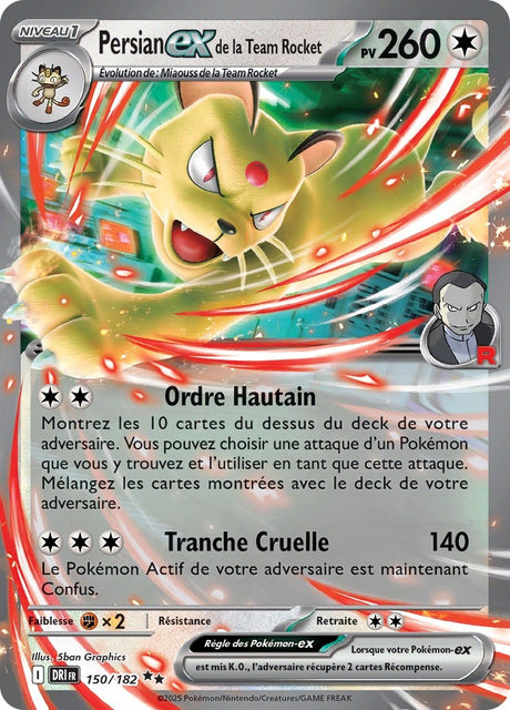 Persian ex de la Team Rocket (DRI 150) - Rivalités Destinées - Carte Pokémon