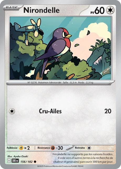 Nirondelle (DRI 156) - Rivalités Destinées - Carte Pokémon