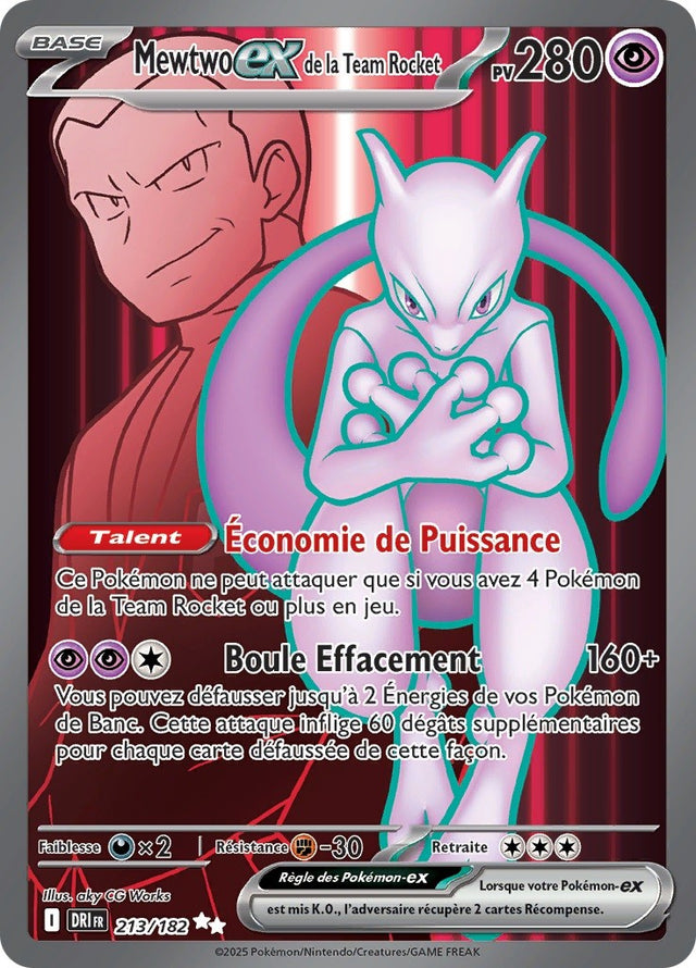 Mewtwo ex de la Team Rocket (DRI 213) - Rivalités Destinées - Carte Pokémon