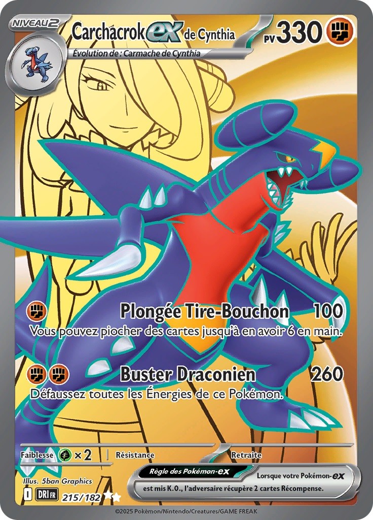 Carchacrok ex de Cynthia (DRI 215) - Rivalités Destinées - Carte Pokémon
