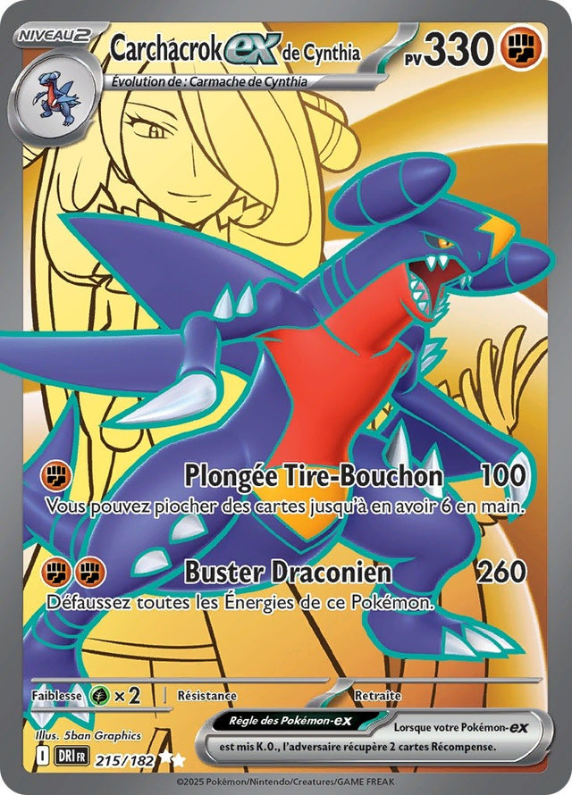 Carchacrok ex de Cynthia (DRI 215) - Rivalités Destinées - Carte Pokémon