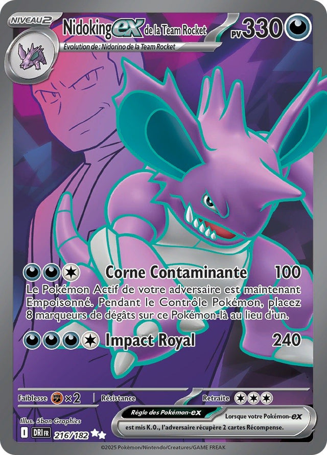Nidoking ex de la Team Rocket (DRI 216) - Rivalités Destinées - Carte Pokémon
