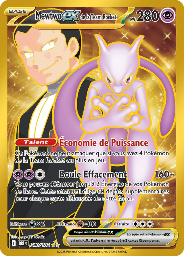 Mewtwo ex de la Team Rocket (DRI 240) - Rivalités Destinées - Carte Pokémon