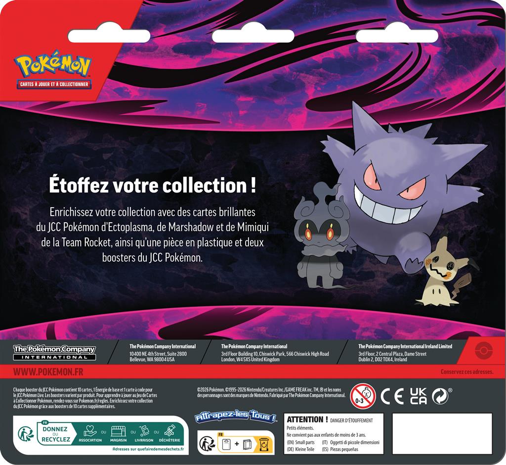 Pokémon - Duo Pack de 2 boosters Octobre 2026 : Ectoplasma, Mimiqui et Marshadow