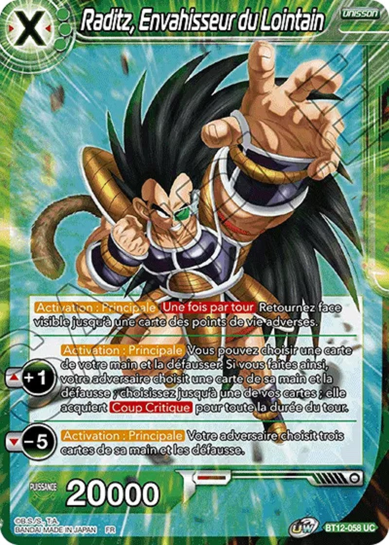 Raditz Pokemon Card Raditz, Envahisseur du Lointain : BT12-058 UC - Carte Dragon Ball Super ...