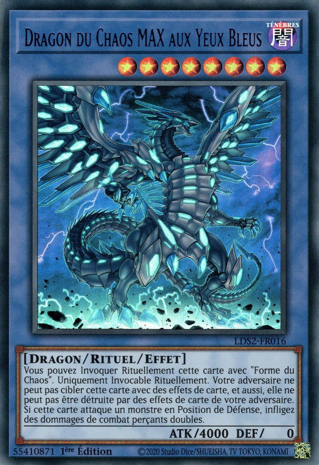 Dragon du Chaos MAX aux Yeux Bleus : LDS2-FR016 UR (Bleu)