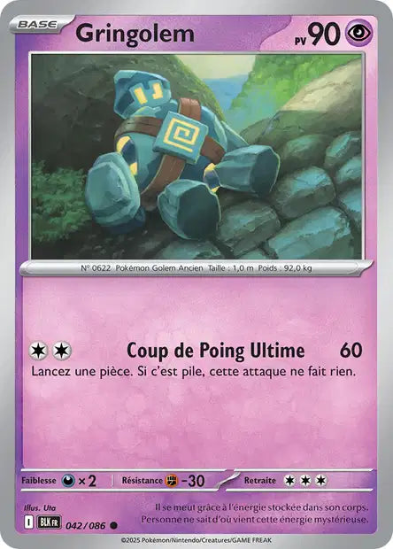 Gringolem (BLK 042) - Foudre Noire - Carte Pokémon EV10.5