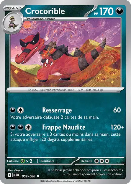 Crocorible (BLK 059) - Foudre Noire - Carte Pokémon EV10.5