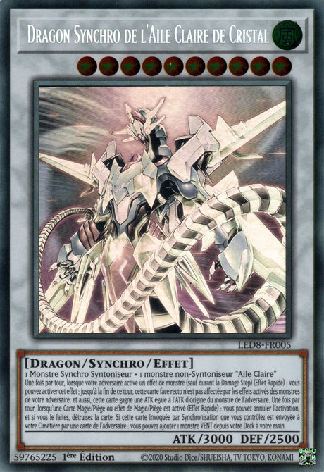 Dragon Synchro de l'Aile Claire de Cristal : LED8-FR005 (Ghost Rare)