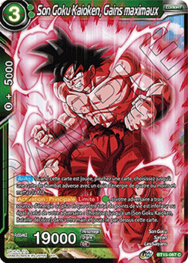 Son Goku Kaioken, Gains maximaux : BT15-067