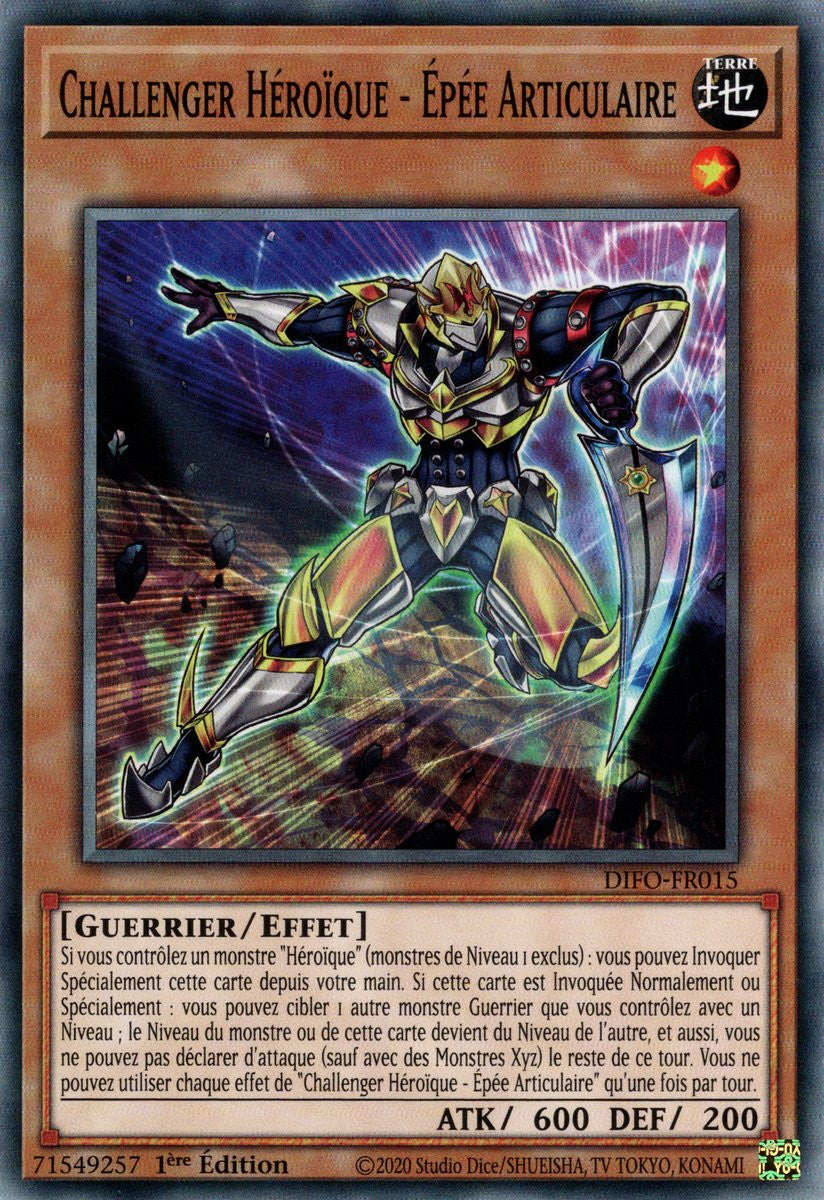 Challenger Héroïque - Épée Articulaire - DIFO-FR015 - Cartes Yu-Gi-Oh!