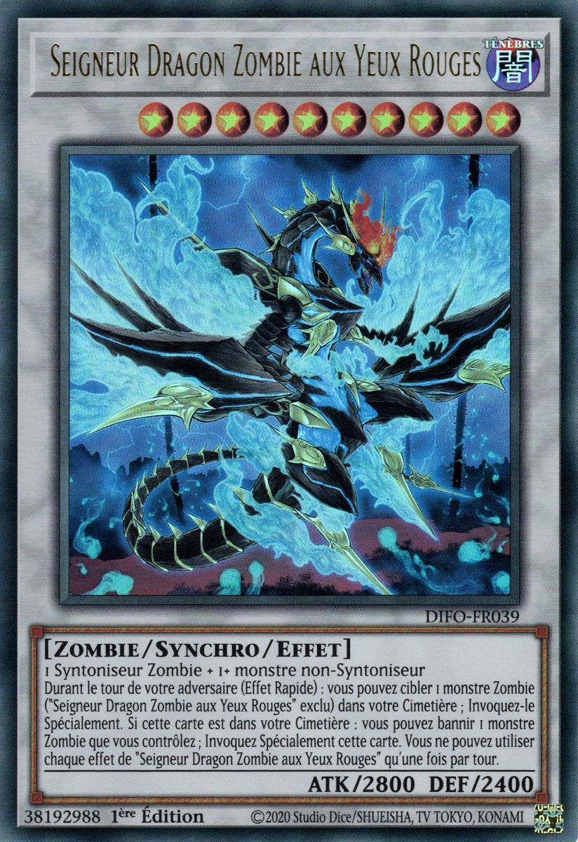 Seigneur Dragon Zombie aux Yeux Rouges - DIFO-FR039 - Cartes Yu-Gi-Oh!