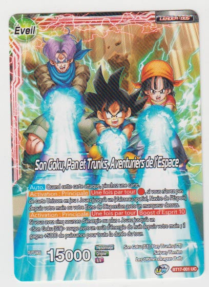 B17-001 Son Goku // Son, Pan et Trunks, Aventuriers de l'Espace - Cartes Dragon Ball Super