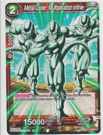 B17-005 Métal Cooler, Multiplication infinie - Cartes Dragon Ball Super