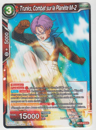 B17-013 Trunks, Combat sur la Planète M-2 - Cartes Dragon Ball Super