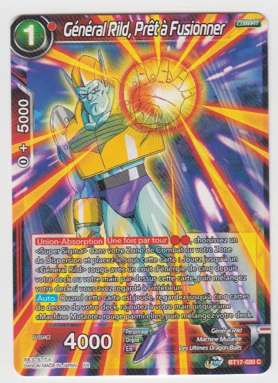 B17-020 Général Rild, Prêt à Fusionner - Cartes Dragon Ball Super