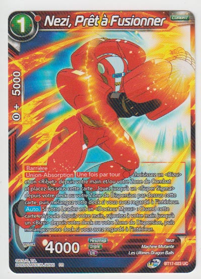 B17-023 Nezi, Prêt à Fusionner - Cartes Dragon Ball Super