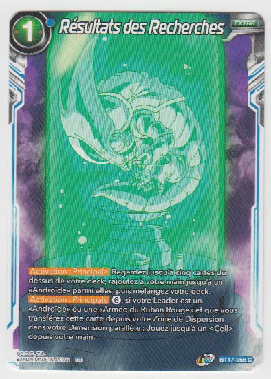 B17-058 Résultats des Recherches - Cartes Dragon Ball Super