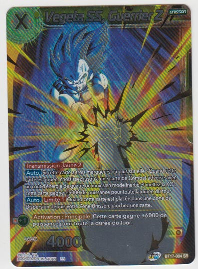 B17-084 SR Vegeta SS, Guerrier Z - Cartes Dragon Ball Super