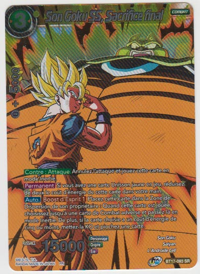 B17-093 SR Son Goku SS, Sacrifice final - Cartes Dragon Ball Super