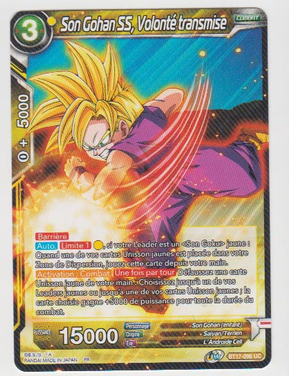 B17-096 Son Gohan SS, Volonté transmise - Cartes Dragon Ball Super