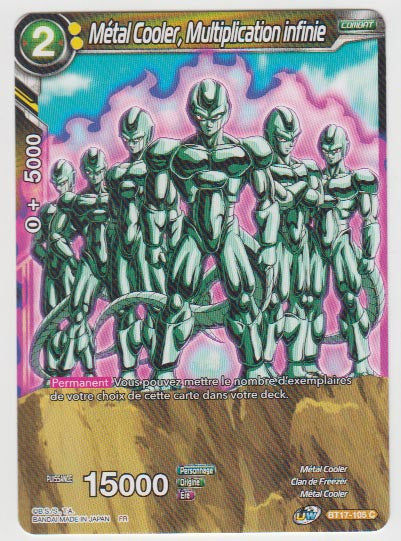 B17-105 Métal Cooler, Multiplication infinie - Cartes Dragon Ball Super