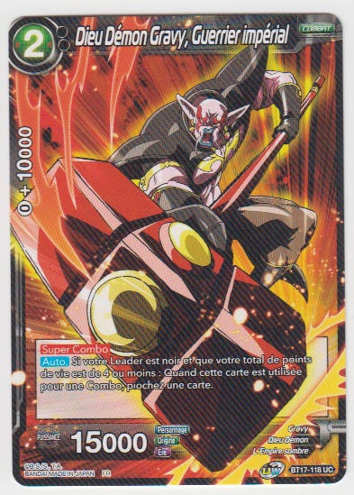 B17-118 Dieu Démon Gravy, Guerrier impérial - Cartes Dragon Ball Super
