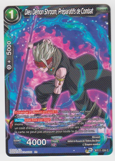 B17-124 Dieu Démon Shroom, Préparatifs de Combat - Cartes Dragon Ball Super