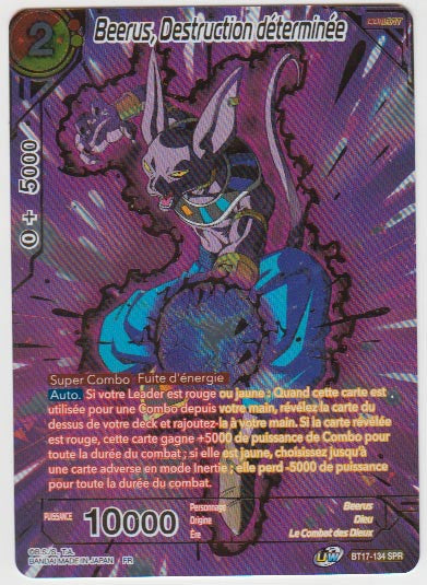 B17-134 SPR Beerus, Destruction déterminée - Cartes Dragon Ball Super