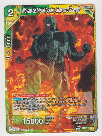 B17-143 Noyau de Métal Cooler, Source d'Énergie - Cartes Dragon Ball Super
