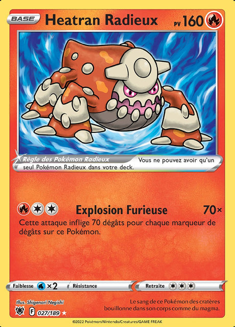 Heatran Radieux - EB10 027/189 - Astres Radieux SWSH10 - Cartes Pokémon