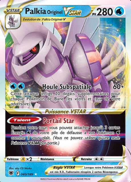 Palkia Originel VSTAR - EB10 040/189 - Astres Radieux SWSH10 - Cartes Pokémon