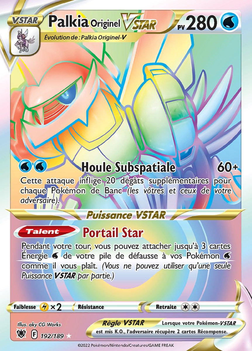 Palkia Originel VSTAR - EB10 192/189 - Astres Radieux SWSH10 - Cartes Pokémon