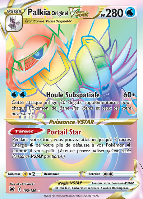 Palkia Originel VSTAR - EB10 192/189 - Astres Radieux SWSH10 - Cartes Pokémon