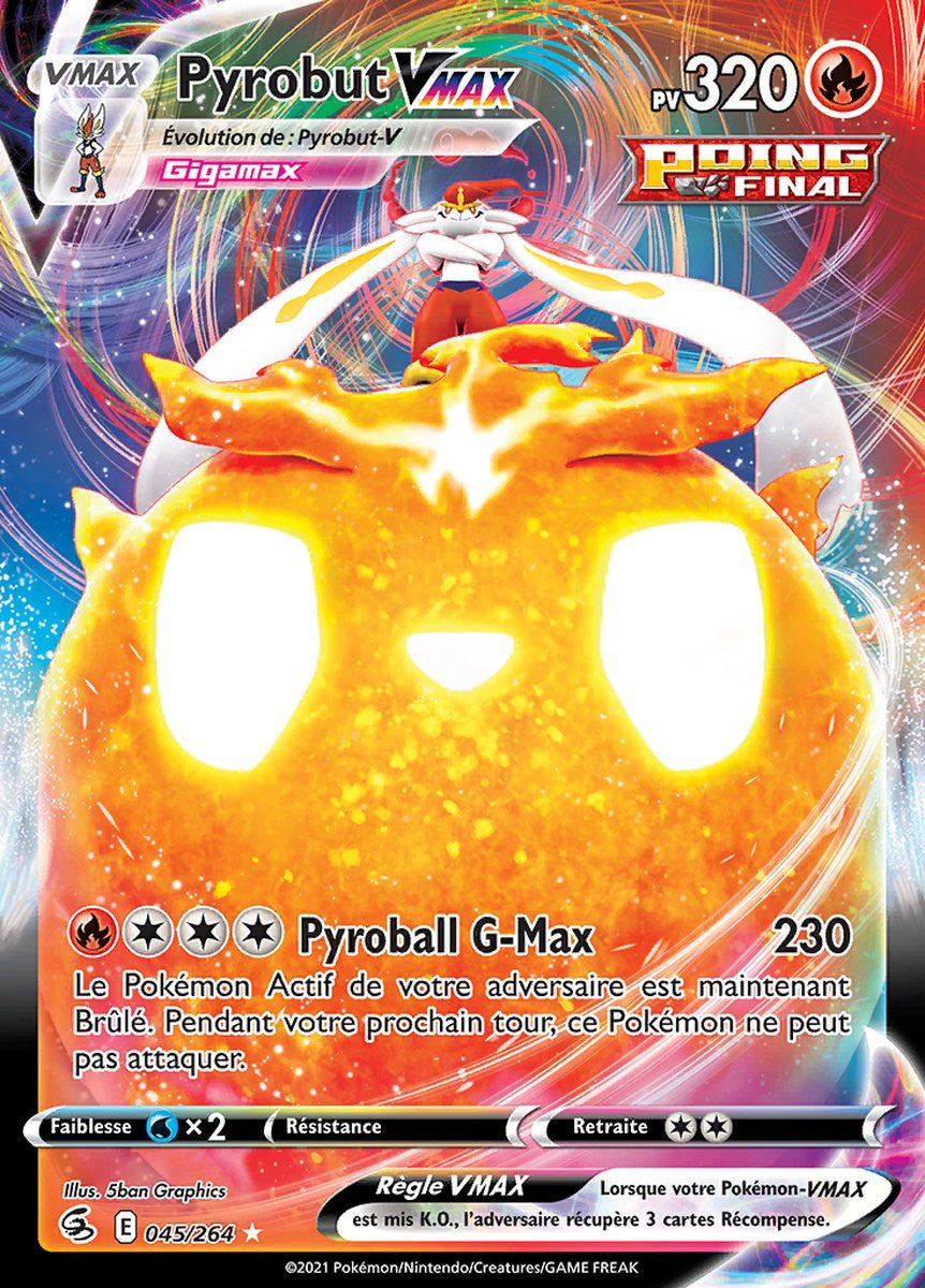 Pyrobut VMAX - EB08 045/264 - Poing de Fusion SWSH08 - Cartes Pokémon