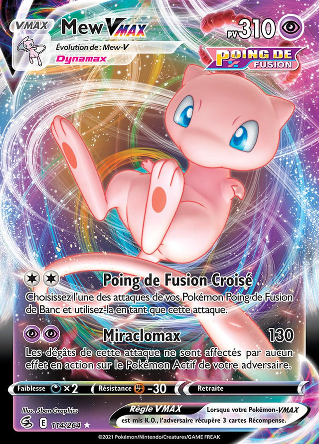 Mew VMAX - EB08 114/264 - Poing de Fusion SWSH08 - Cartes Pokémon
