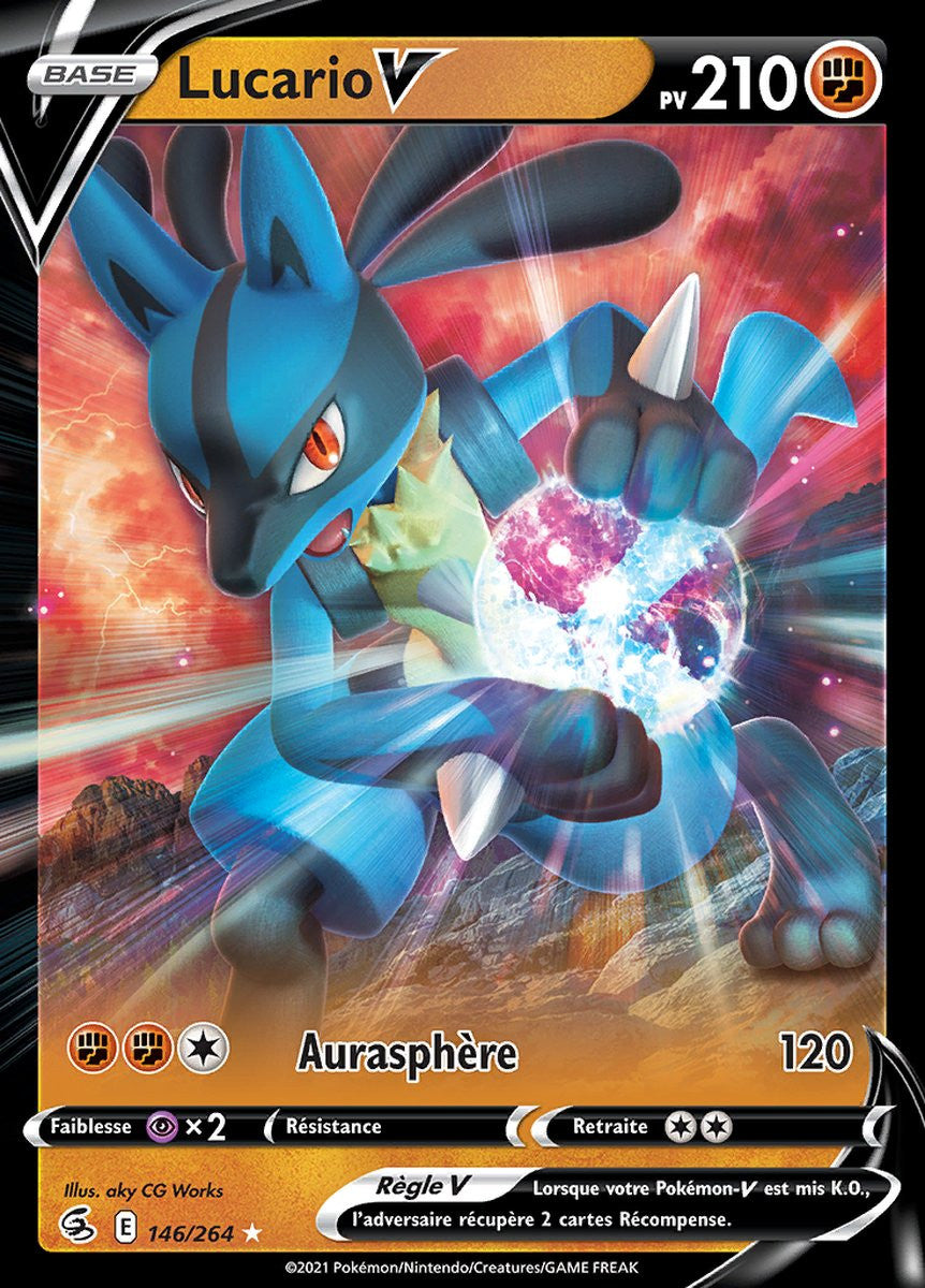 Lucario V - EB08 146/264 - Poing de Fusion SWSH08 - Cartes Pokémon